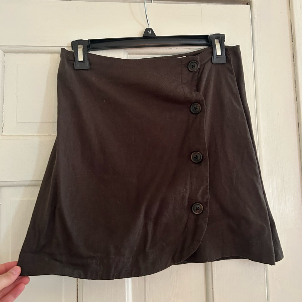 Brown Button-Up Women's Skirt